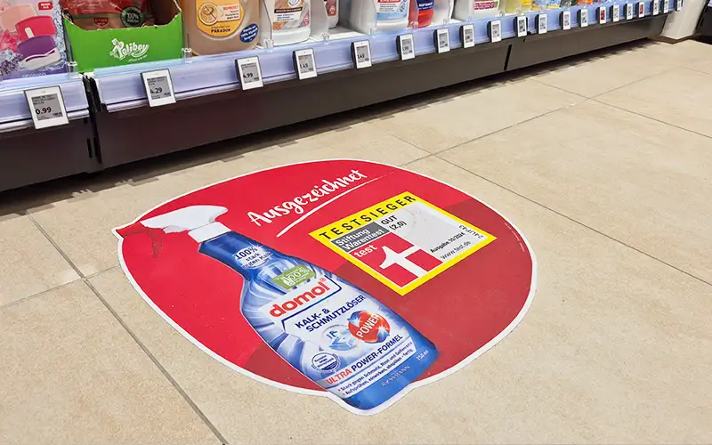 bodenfolie kontur freiform folierung foliendruck pos retail