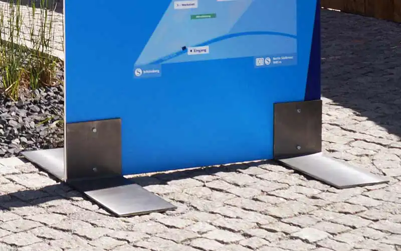 edelstahl aufsteller fuss gewicht plattendruck