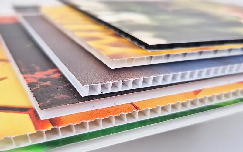 aluverbundplatte dibond material plattendruck hohlkammerplatte varianten plattendruck