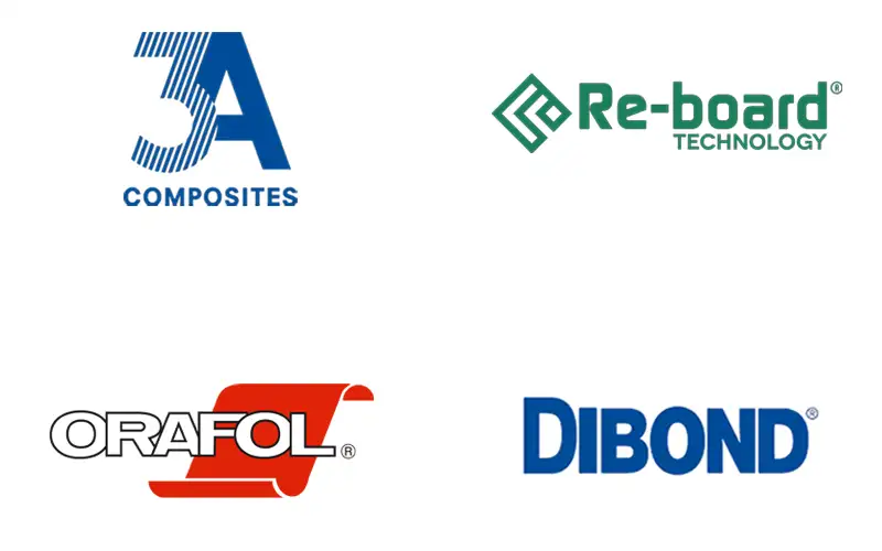 logos material 3a reboard orafol dibond