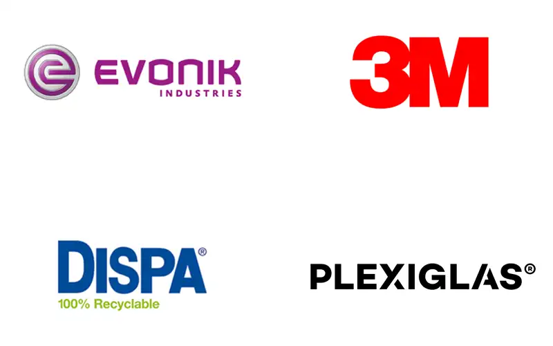 logos material evonik 3m dispa plexiglas