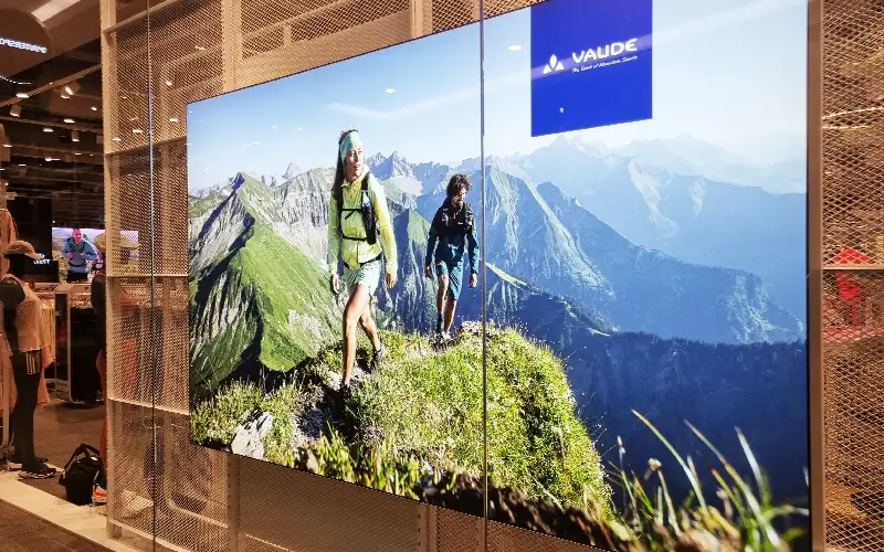 schaufenster frameless spannrahmen textildruck pos retail