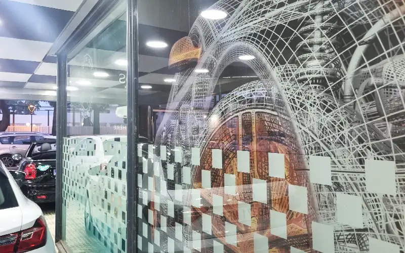 XXX transluzenter foliendruck glasdekorbeschriftung folierung