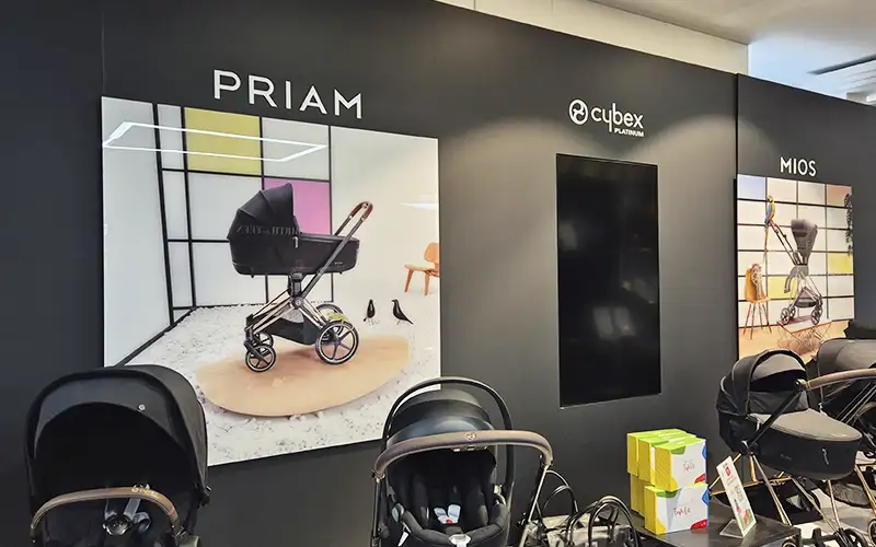 wandbild acrylbild point of sale retail plattendruck