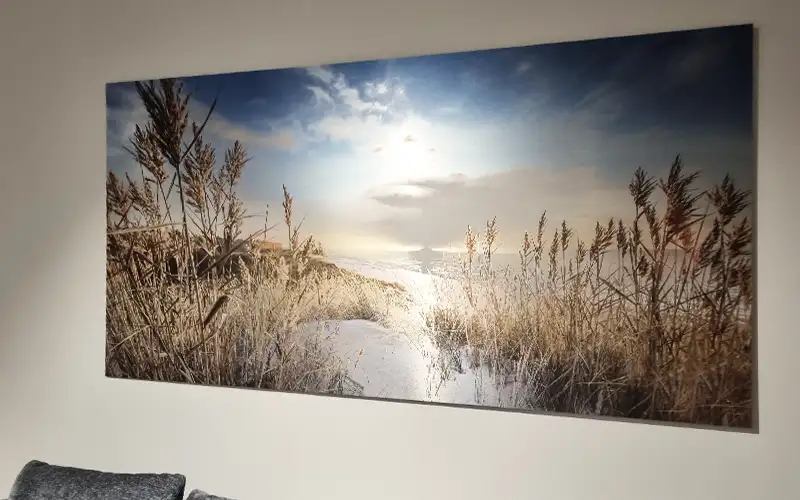 wandbild dibond butlerfinish plattendruck interior