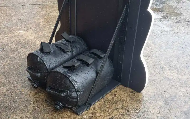 wassergewichte aufsteller zubehoer schwarz plattendruck